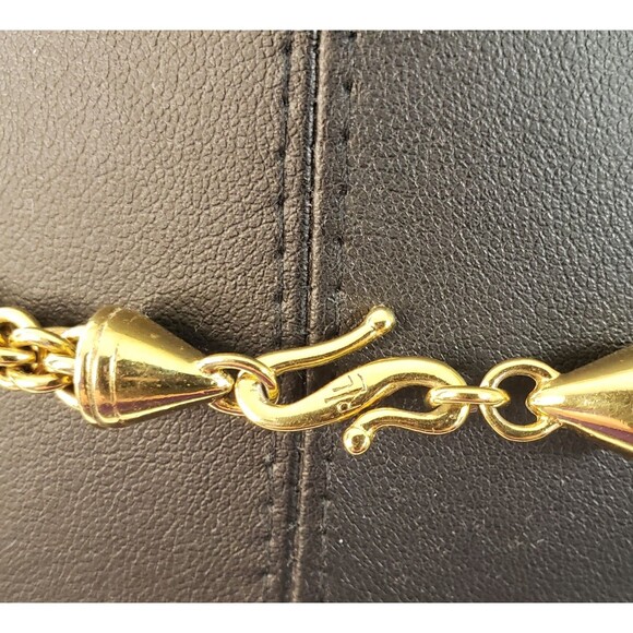 Vtg Ralph Lauren Gold Tone Wheat Chain Necklace Signed 17" Chunky Thick - Picture 4 of 6